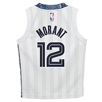 Maillot Swingman Nike Ja Morant blanc Memphis Grizzlies City Edition 2025/26 pour enfants d'âge préscolaire