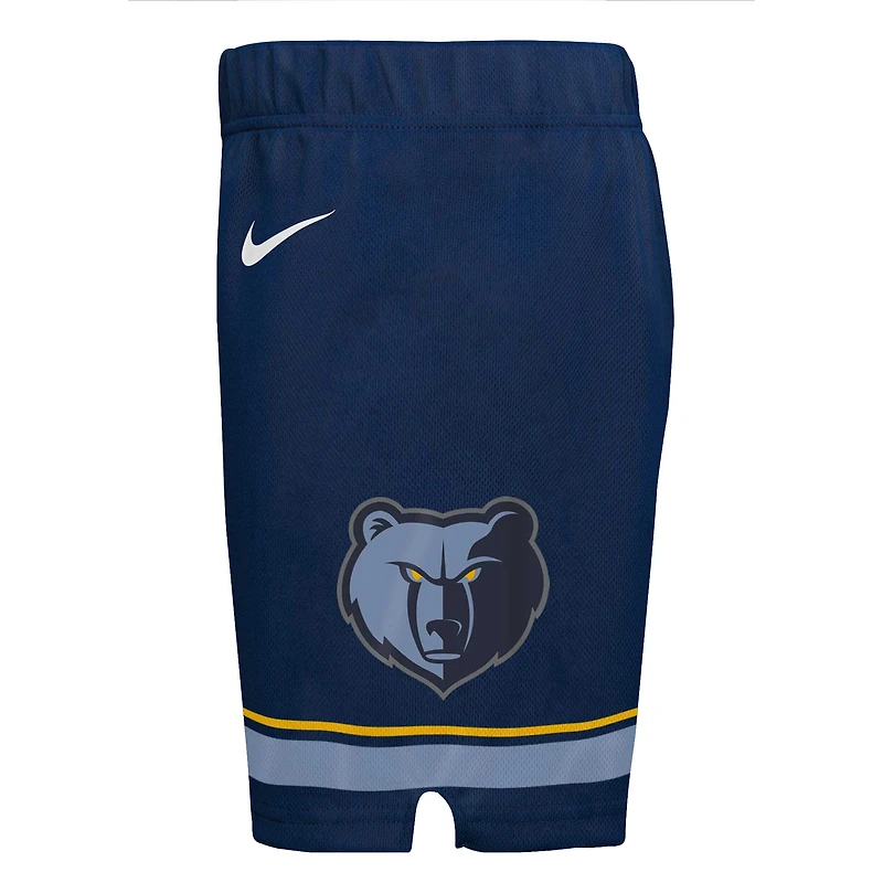 Short Nike bleu marine Memphis Grizzlies Icon Replica pour enfants d'âge préscolaire