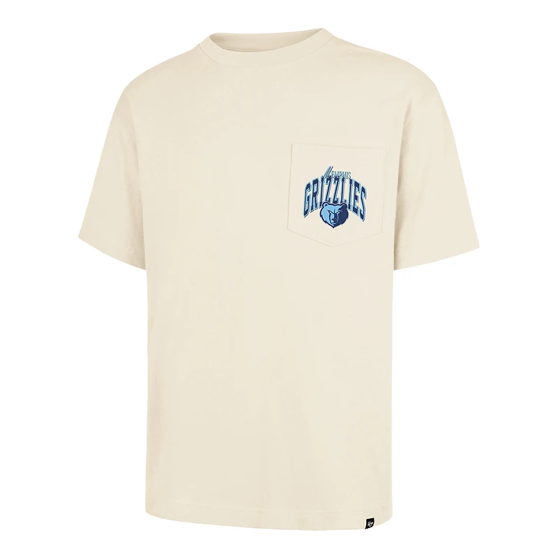 Unisex '47 Cream Memphis Grizzlies Crossover Collection Foundation Pocket T-Shirt