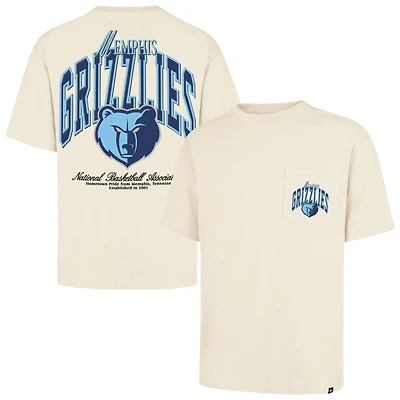Unisex '47 Cream Memphis Grizzlies Crossover Collection Foundation Pocket T-Shirt