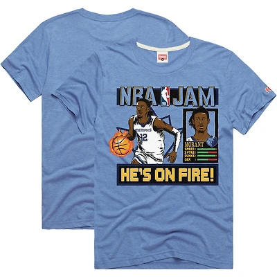 T-shirt unisexe Hommage Ja Morant bleu clair Memphis Grizzlies NBA Jam Tri-Blend
