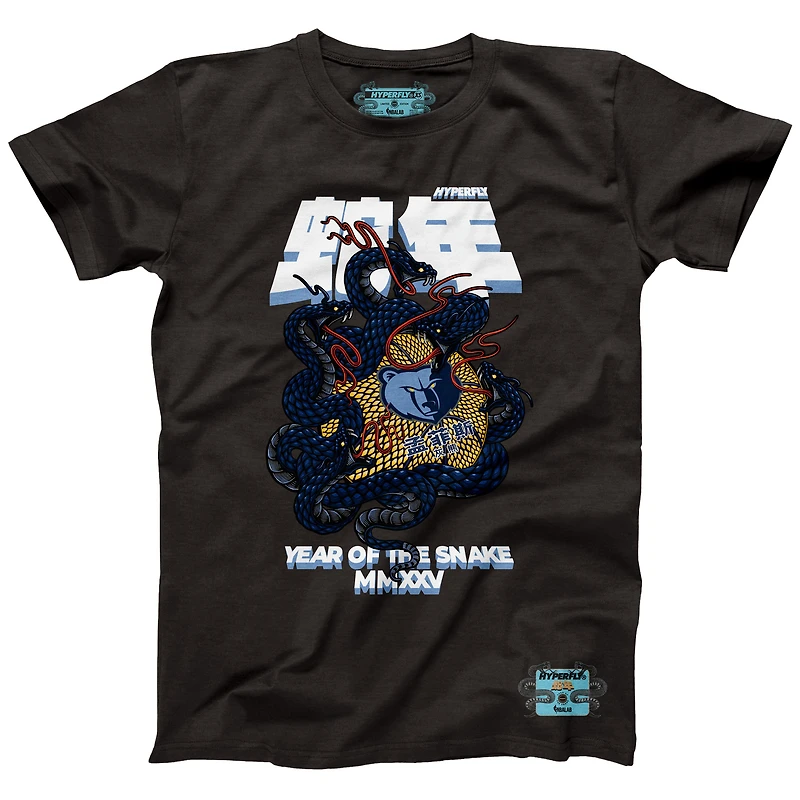 Unisex NBALab x Hyperfly Heather Black Memphis Grizzlies Year of the Snake Lunar New Collection T-Shirt