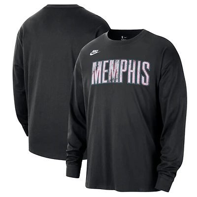 Unisex Nike Black Memphis Grizzlies Classic Edition Hardwood Classics Essential Logo Long Sleeve T-Shirt