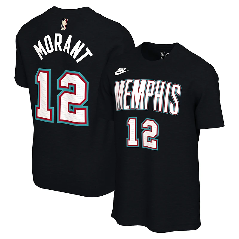 T-shirt unisexe Nike Ja Morant noir avec nom et numéro des Memphis Grizzlies - Édition classique