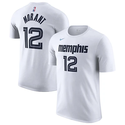 Unisex Nike Ja Morant White Memphis Grizzlies 2025/26 City Edition Name & Number T-Shirt
