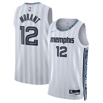 Maillot Swingman Nike Ja Morant blanc Memphis Grizzlies 2025/26 - Édition City (unisexe)