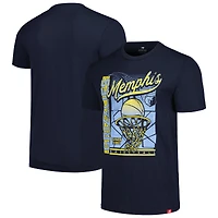 T-shirt unisexe Sportiqe Navy Memphis Grizzlies Swish ultra-doux et confortable en mélange de trois matières