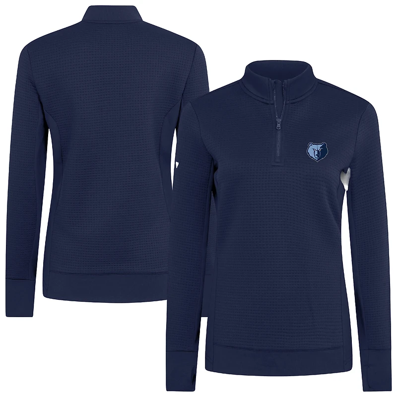 Pull à glissière quart de tour pour femme Levelwear bleu marine Memphis Grizzlies Cushion