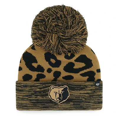 Women's '47 Leopard Memphis Grizzlies Rosette Cuffed Knit Hat with Pom