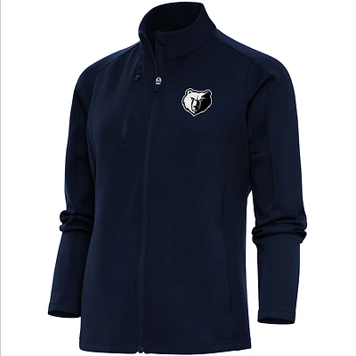 Women's Antigua  Navy Memphis Grizzlies Brushed Metallic Generation Full-Zip Jacket