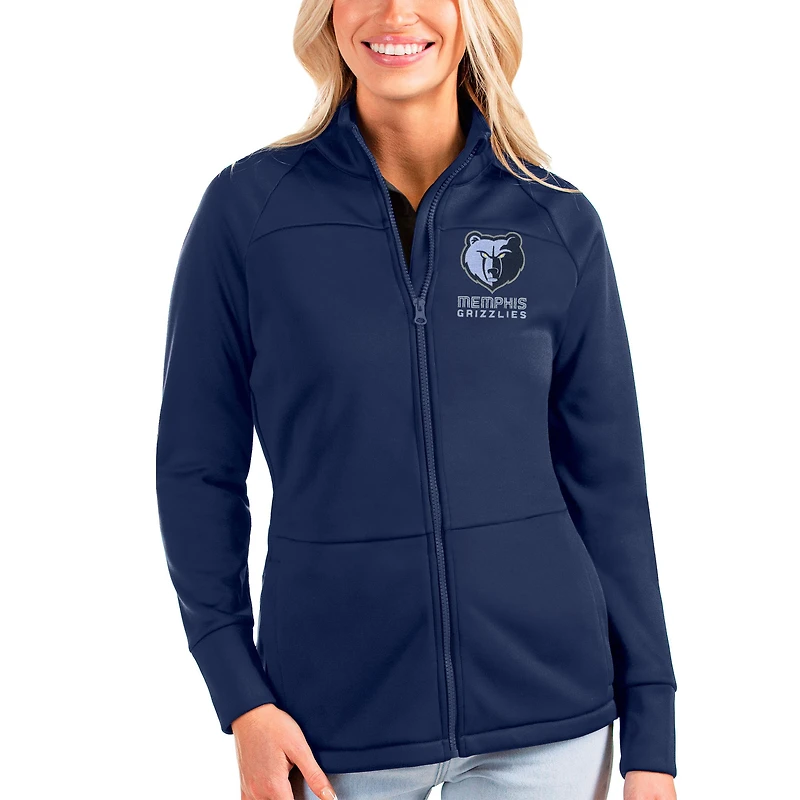 Women's Antigua Navy Memphis Grizzlies Links Full-Zip Golf Jacket