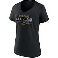 Women's Fanatics Black Memphis Grizzlies Hometown Collection Grit Grind V-Neck T-Shirt