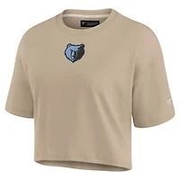 Women's Fanatics Khaki Memphis Grizzlies Elements Super Soft Boxy Cropped T-Shirt