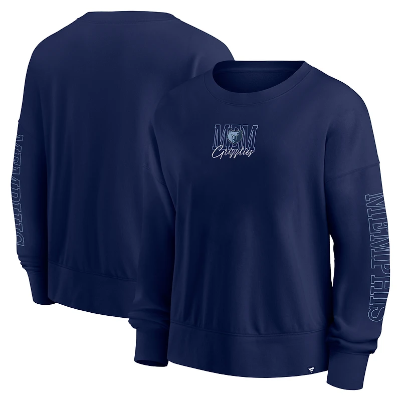 Sweat-shirt surdimensionné pour femme Fanatics Navy Memphis Grizzlies Game Day