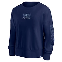 Women's Fanatics Navy Memphis Grizzlies Oversized Game Day Pullover Sweatshirt