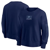 Women's Fanatics Navy Memphis Grizzlies Oversized Game Day Pullover Sweatshirt