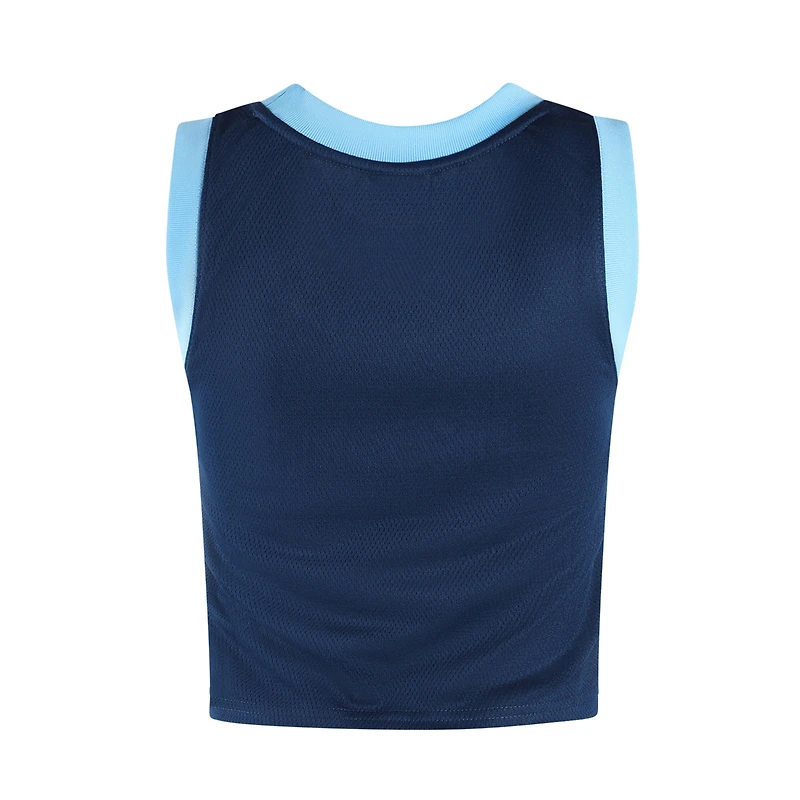 Women's Hype and Vice Navy Memphis Grizzlies Cropped Basketball Scoop Neck Tank Top