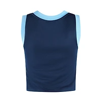 Women's Hype and Vice  Navy Memphis Grizzlies Cropped Basketball Scoop Neck Tank Top