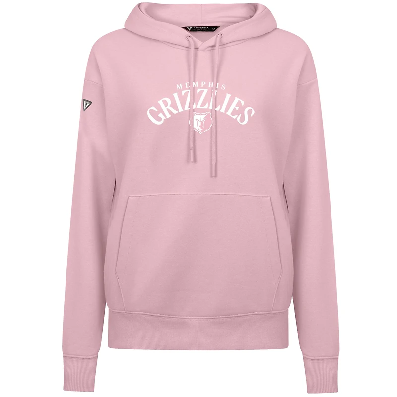 Sweat à capuche rose clair Levelwear pour femme, motif Memphis Grizzlies, Fête des Mères, arqué
