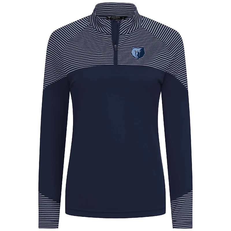 Haut à glissière quart de tour bleu marine rayures classiques Memphis Grizzlies pour femme Levelwear