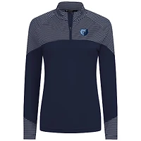 Haut à glissière quart de tour bleu marine rayures classiques Memphis Grizzlies pour femme Levelwear