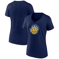 Women's  White Memphis Grizzlies Alternate Logo V-Neck T-Shirt