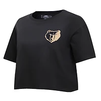 T-shirt noir Pro Standard pour femmes des Memphis Grizzlies Holiday Glam Boxy