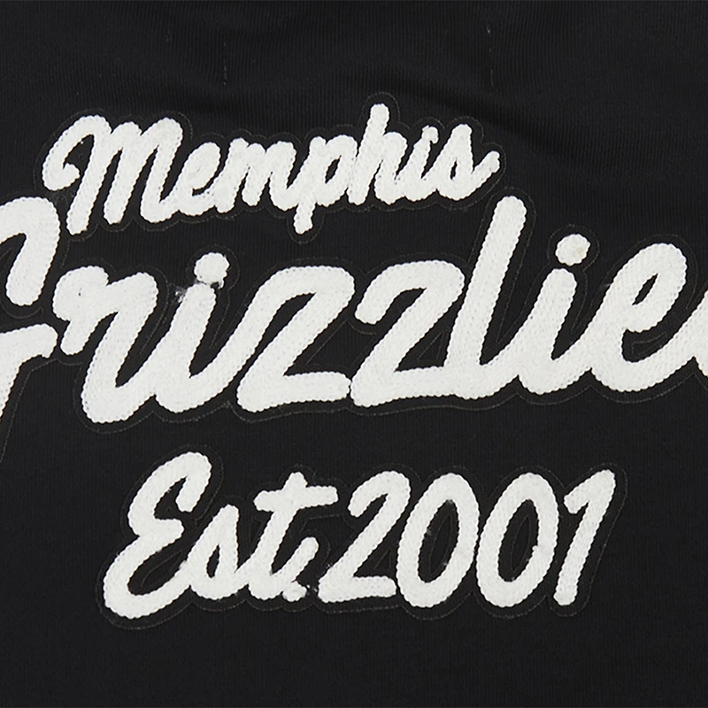 Sweat-shirt court Pro Standard noir pour femme avec logo Memphis Grizzlies Paint The City