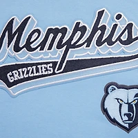 Women's Pro Standard Light Blue Memphis Grizzlies Script Tail Cropped Pullover Hoodie