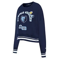 Sweat-shirt court Pro Standard bleu marine pour femme avec code régional des Memphis Grizzlies