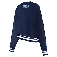 Women's Pro Standard Navy Memphis Grizzlies Area Code Cropped Pullover Sweatshirt