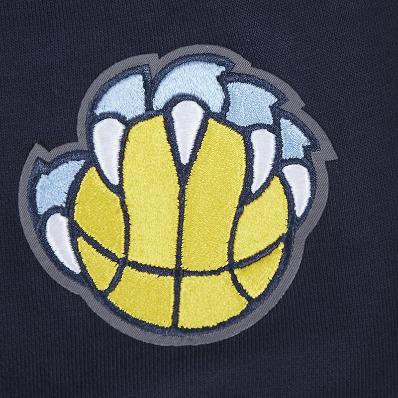 Women's Pro Standard Navy Memphis Grizzlies Jewels Cropped Pullover Hoodie