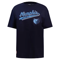 Women's Pro Standard Navy Memphis Grizzlies Script Boyfriend T-Shirt