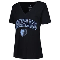 Women's Profile Black Memphis Grizzlies Plus Arch Over Logo V-Neck T-Shirt
