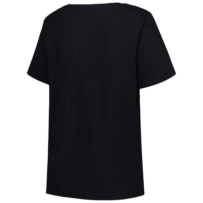 Women's Profile Black Memphis Grizzlies Plus Arch Over Logo V-Neck T-Shirt