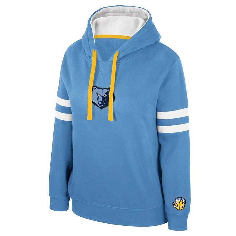 Sweat à capuche bleu clair Stadium Essentials pour femme des Memphis Grizzlies Road Game