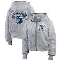 Sweat à capuche zippé Speckled Radiator pour femme WEAR by Erin Andrews Heather Grey Memphis Grizzlies