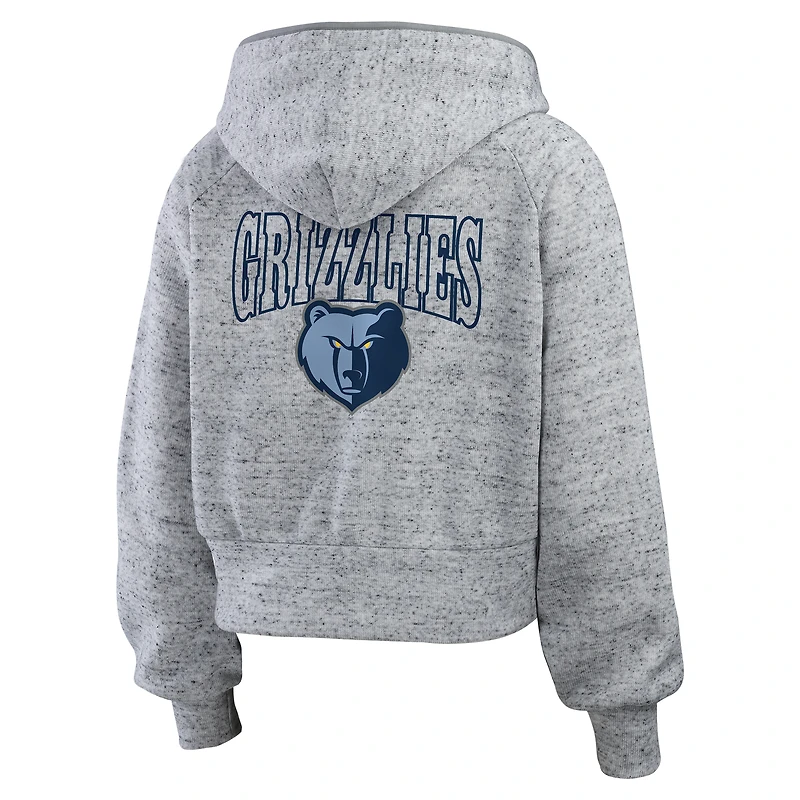 Sweat à capuche zippé Speckled Radiator pour femme WEAR by Erin Andrews Heather Grey Memphis Grizzlies