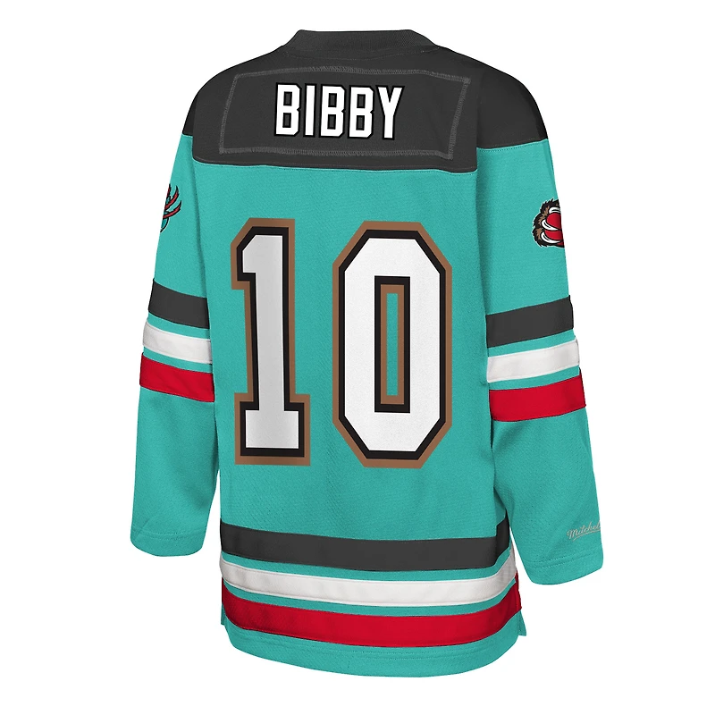 Youth Mitchell & Ness Mike Bibby Turquoise Memphis Grizzlies Maxxed Out 2.0 Fashion Hockey Jersey