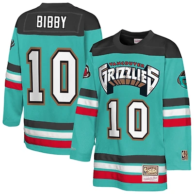 Youth Mitchell & Ness Mike Bibby Turquoise Memphis Grizzlies Maxxed Out 2.0 Fashion Hockey Jersey