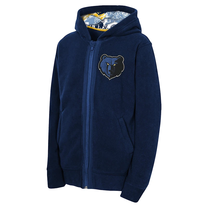 Sweat à capuche entièrement zippé en sherpa Key Line des Memphis Grizzlies pour jeunes