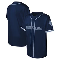 Maillot de baseball à boutons complets Memphis Grizzlies bleu marine pour jeunes
