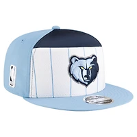 Youth New Era  White/Light Blue Memphis Grizzlies 2025 NBA Tip Off Split Panel 9FIFTY Snapback Hat