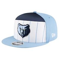 Youth New Era  White/Light Blue Memphis Grizzlies 2025 NBA Tip Off Split Panel 9FIFTY Snapback Hat