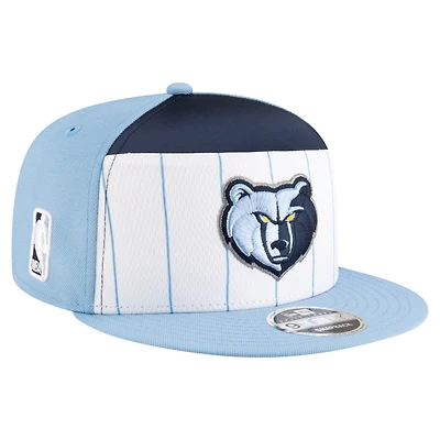 Youth New Era  White/Light Blue Memphis Grizzlies 2025 NBA Tip Off Split Panel 9FIFTY Snapback Hat