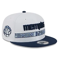 Youth New Era White/Navy Memphis Grizzlies 2025/26 City Edition 9FIFTY Snapback Hat