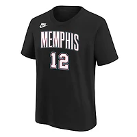 T-shirt Nike Ja Morant noir pour jeune avec nom et numéro des Memphis Grizzlies - Édition classique