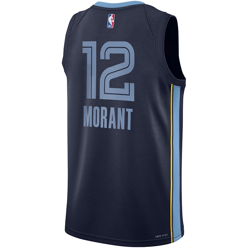 Maillot Nike Swingman Ja Morant pour jeunes Memphis Grizzlies bleu marine - Édition Icon