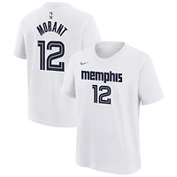 T-shirt Nike Ja Morant blanc Memphis Grizzlies édition City 2025/26 pour jeunes, nom et numéro