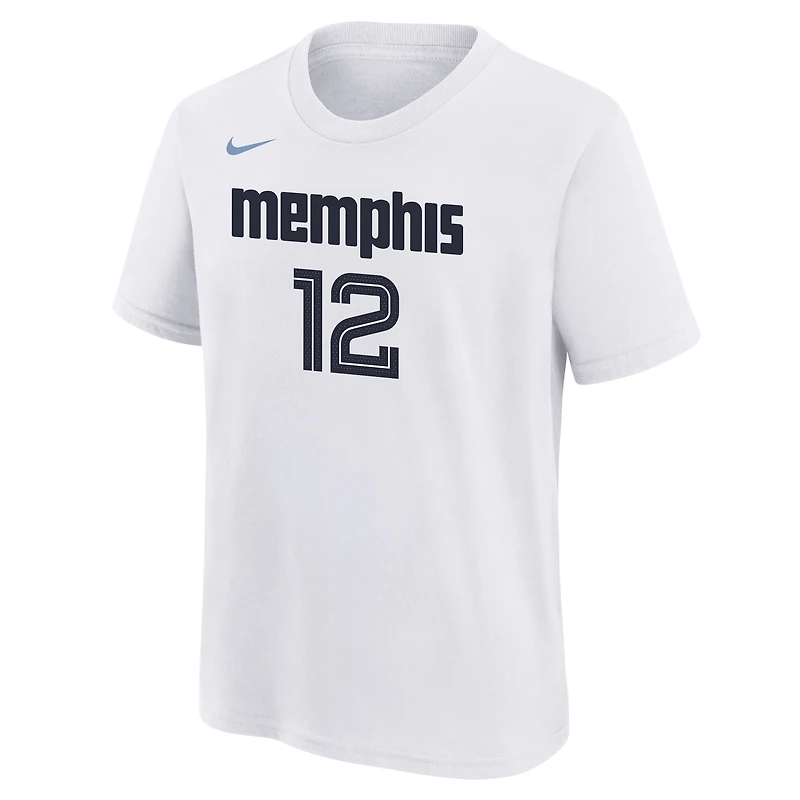 T-shirt Nike Ja Morant blanc Memphis Grizzlies édition City 2025/26 pour jeunes, nom et numéro